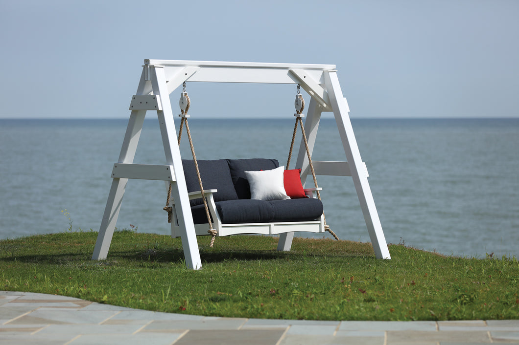 Classic Terrace Loveseat Swing with A-Frame