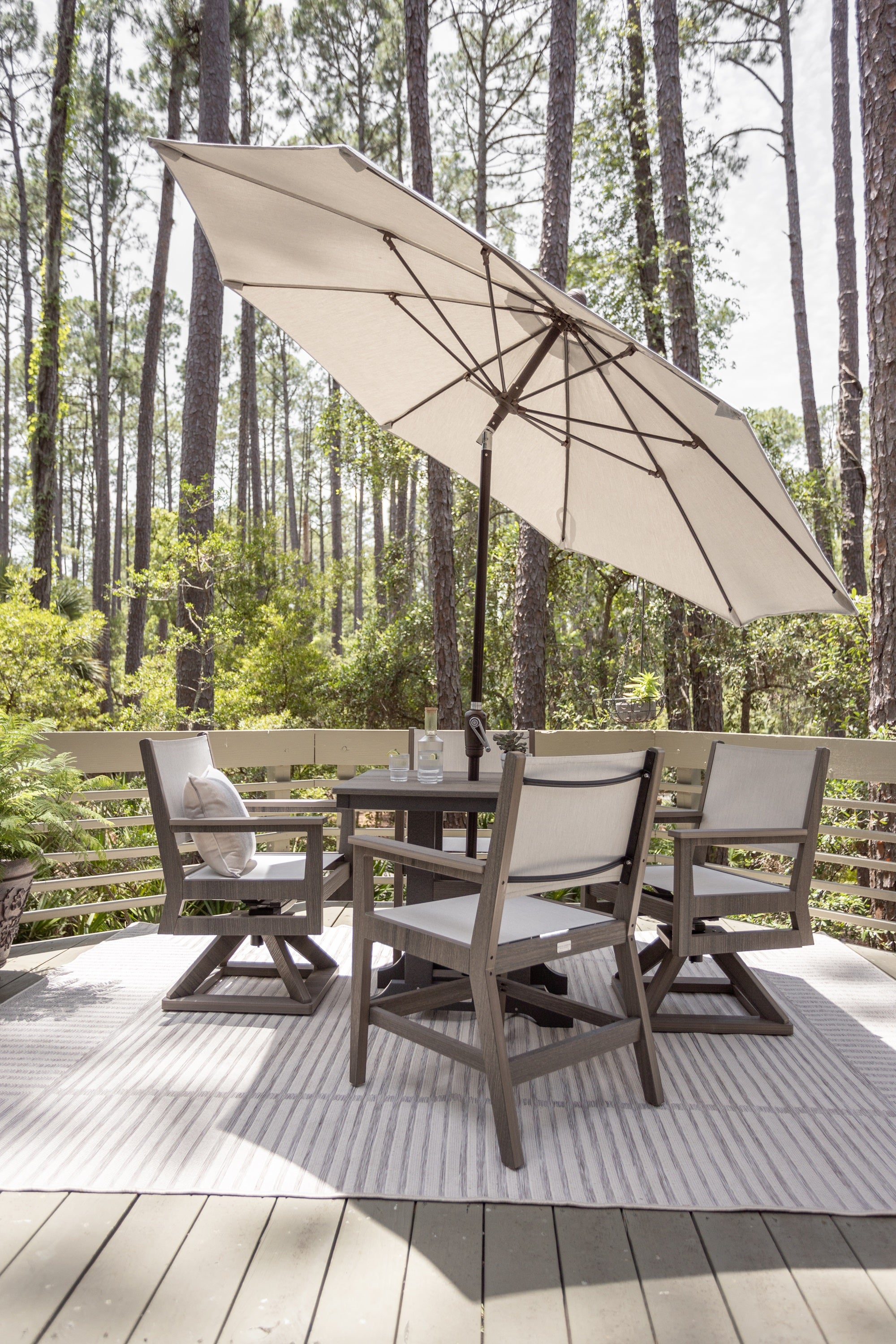 Mayhew Sling Swivel Rocker Dining Chair