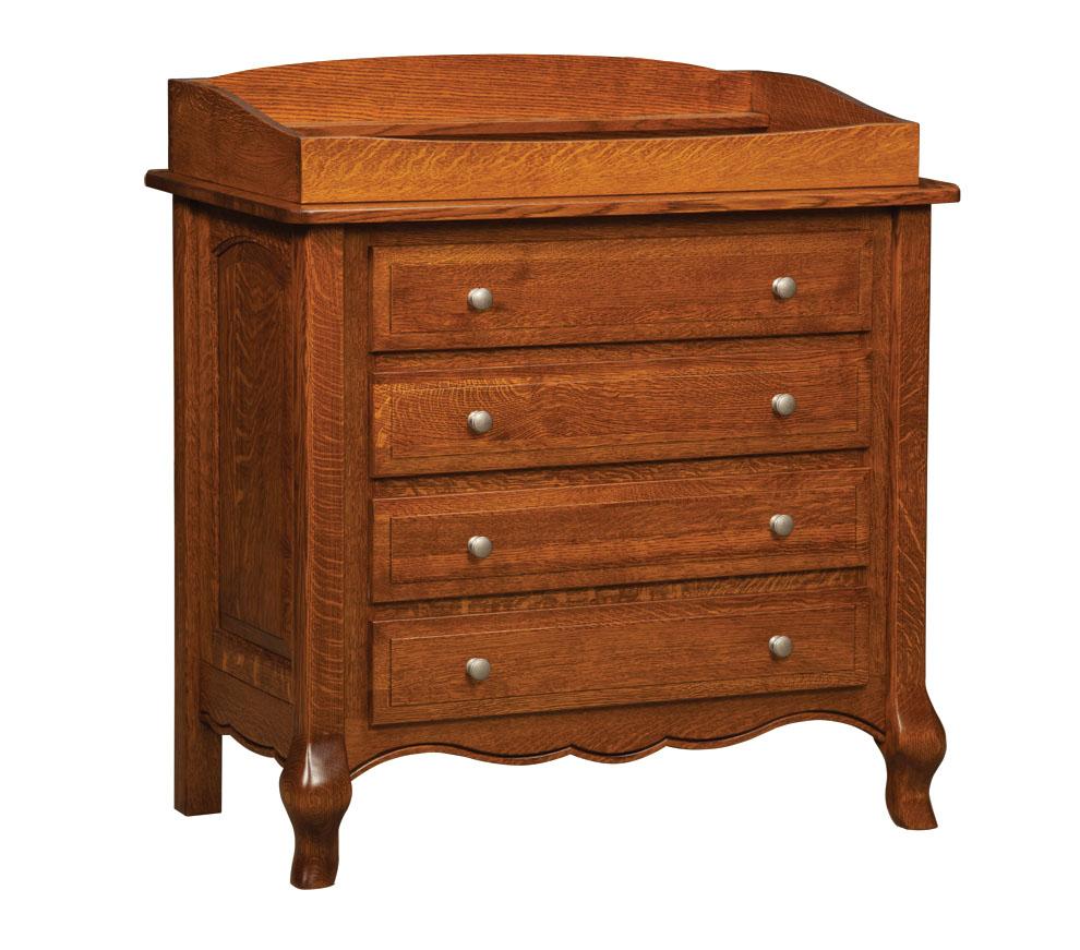 French Country 4-Drawer Dresser w/Box Top