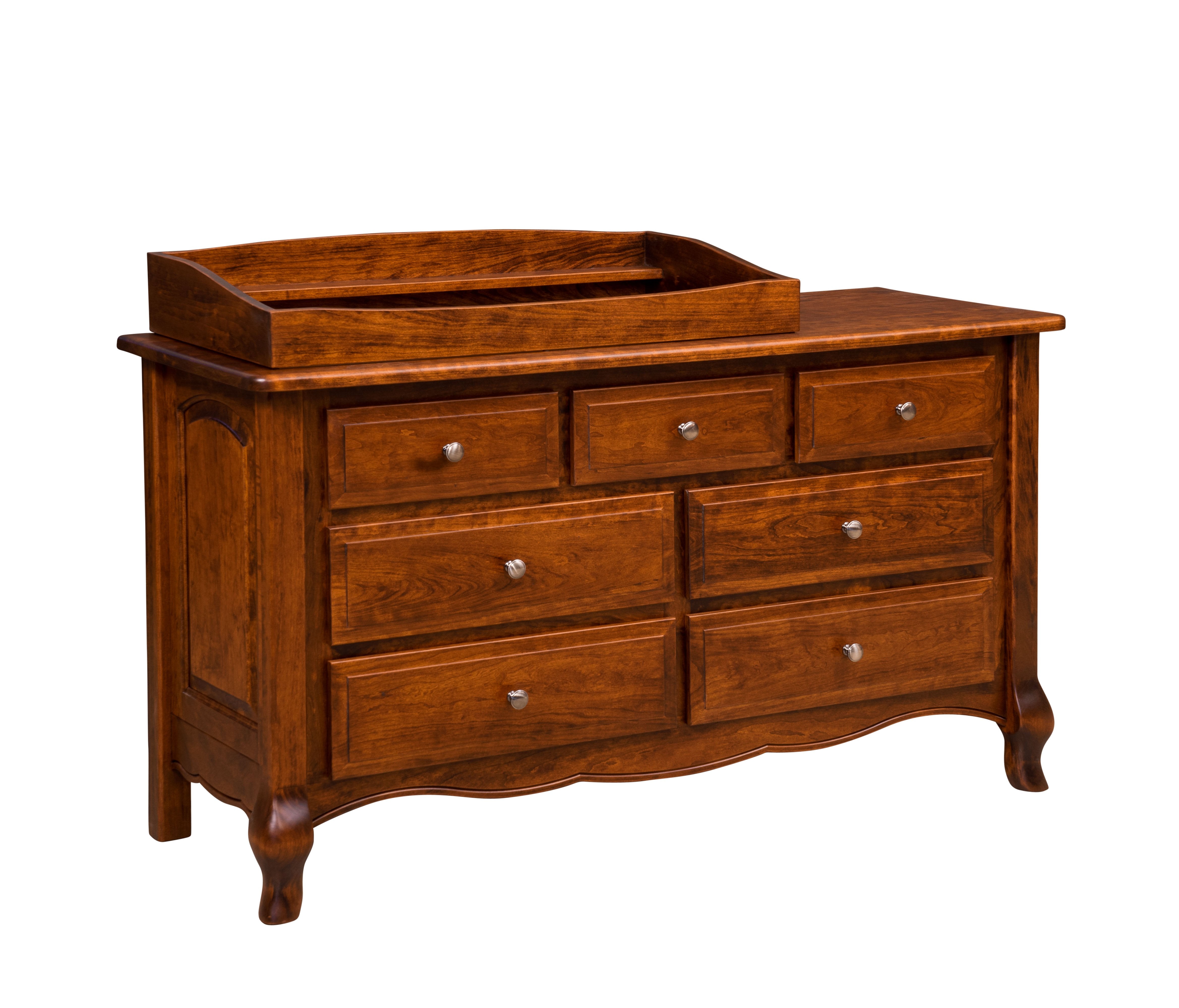 French Country 7-Drawer Dresser w/Box Top