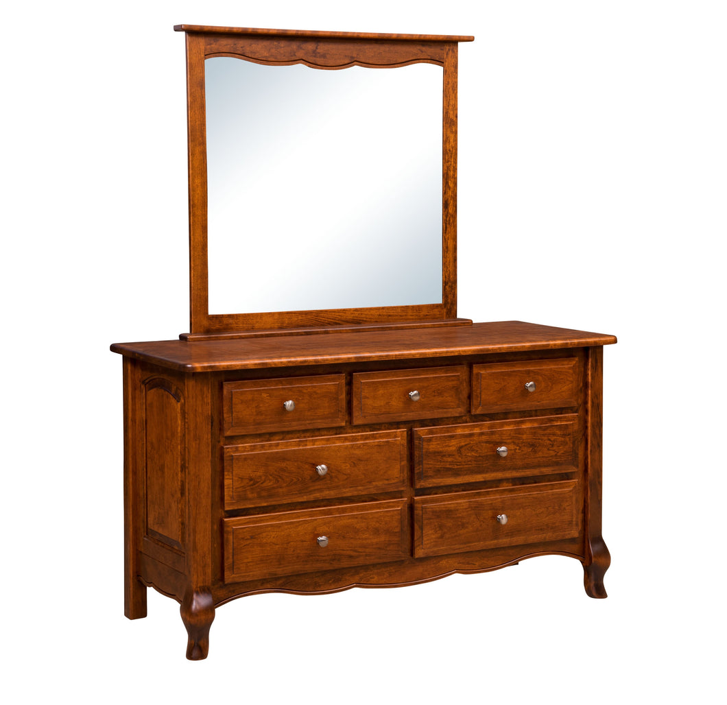 French Country 7-Drawer Dresser w/Mirror