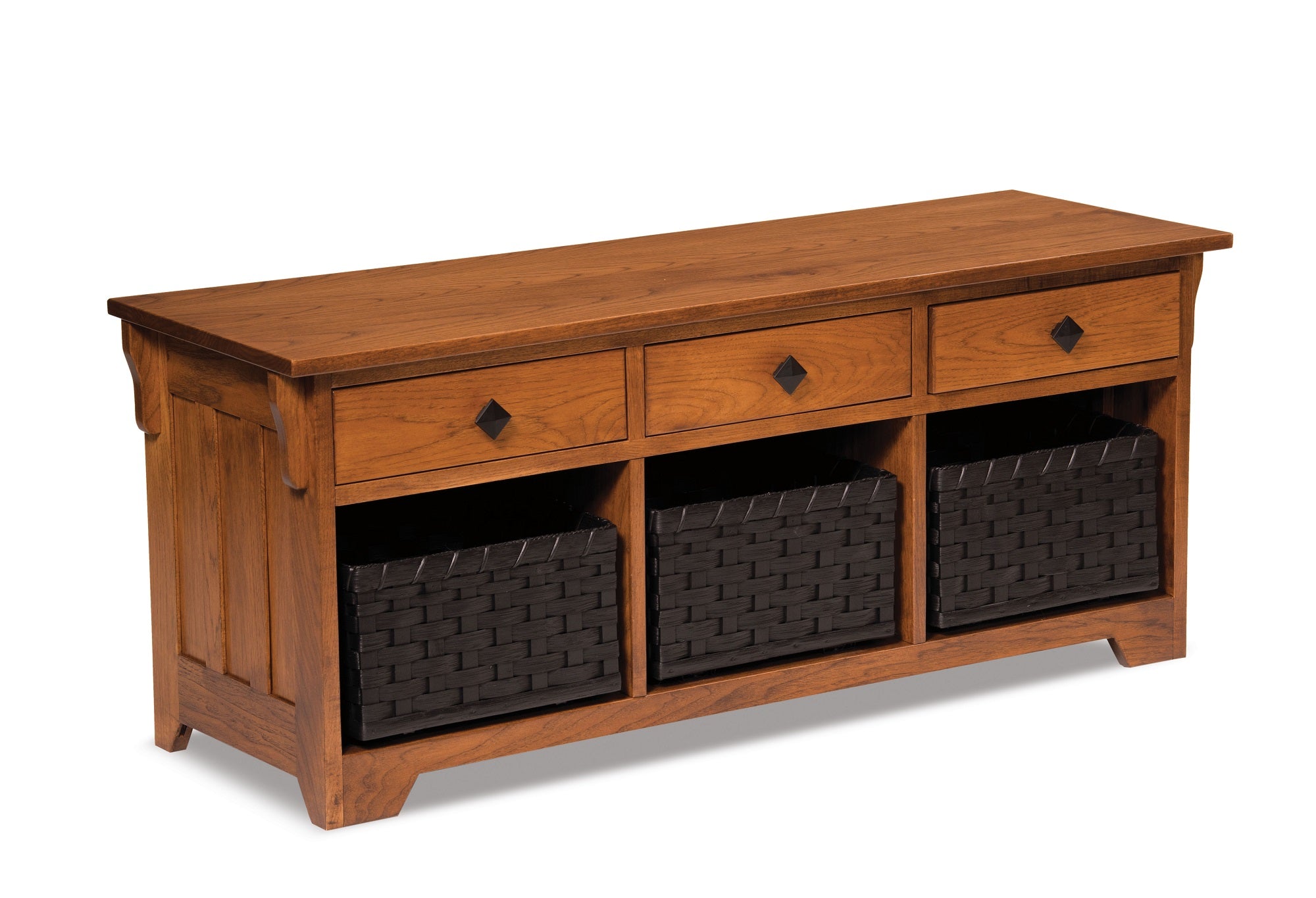 Lattice Weave Drawer Bench