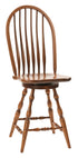 Bent Feather Bow Swivel Bar Stool